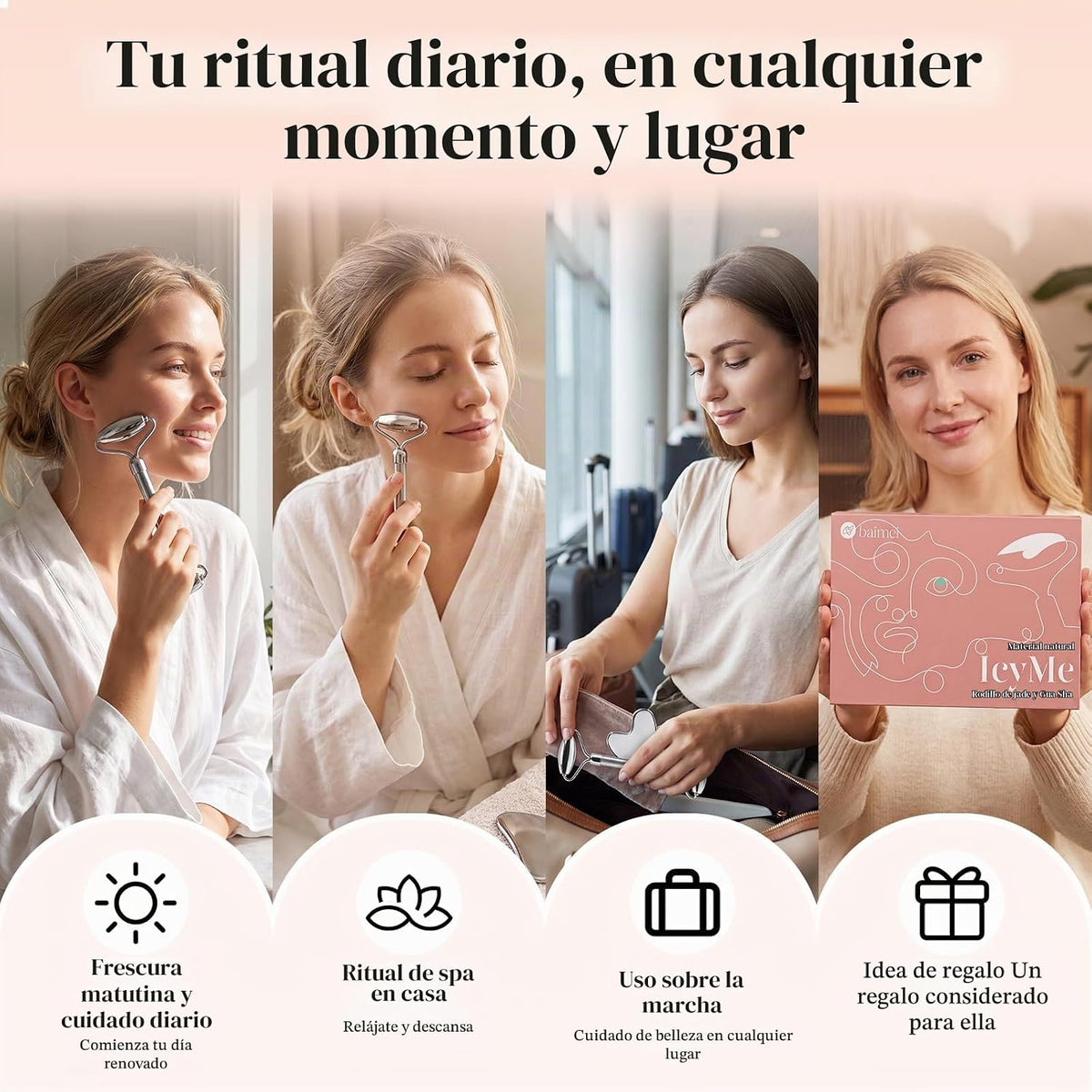 BAIMEI IcyMe - Juego de herramientas y rodillos faciales de acero |...