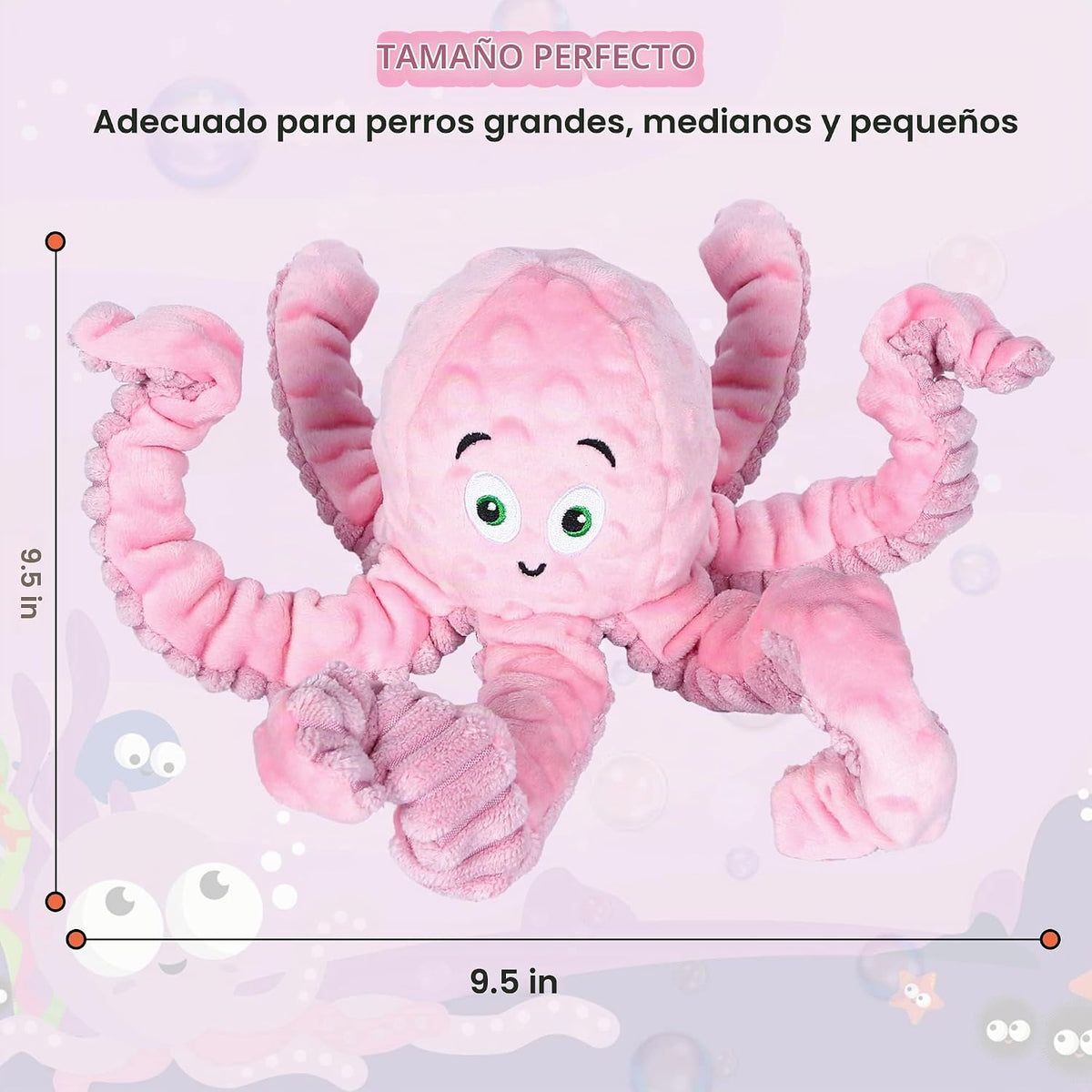 BUYPOW Juguetes chirriantes para perros, pulpo, juguetes de felpa r...
