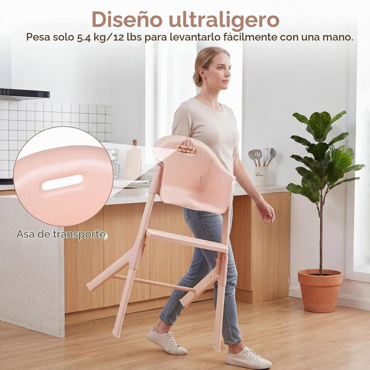 INFANS Silla alta lavable de cuerpo completo con bandeja extraíble...
