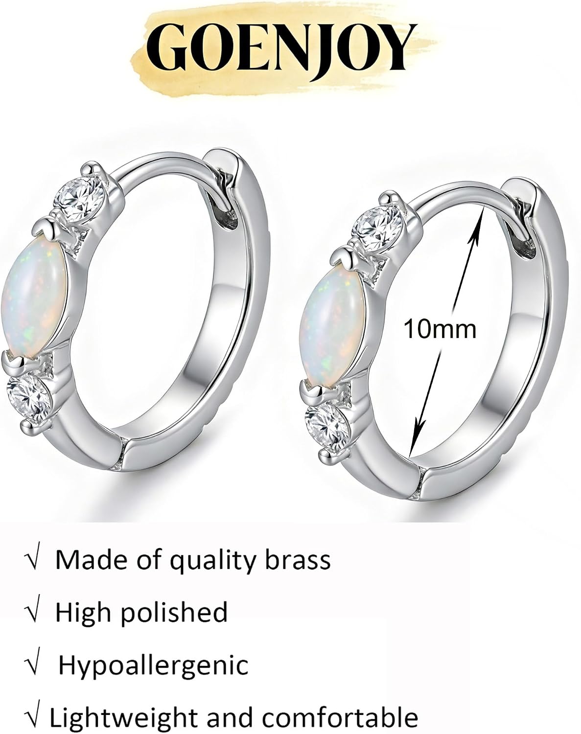 Aretes de ópalo chapados en oro de 14 quilates para mujer, aretes d...