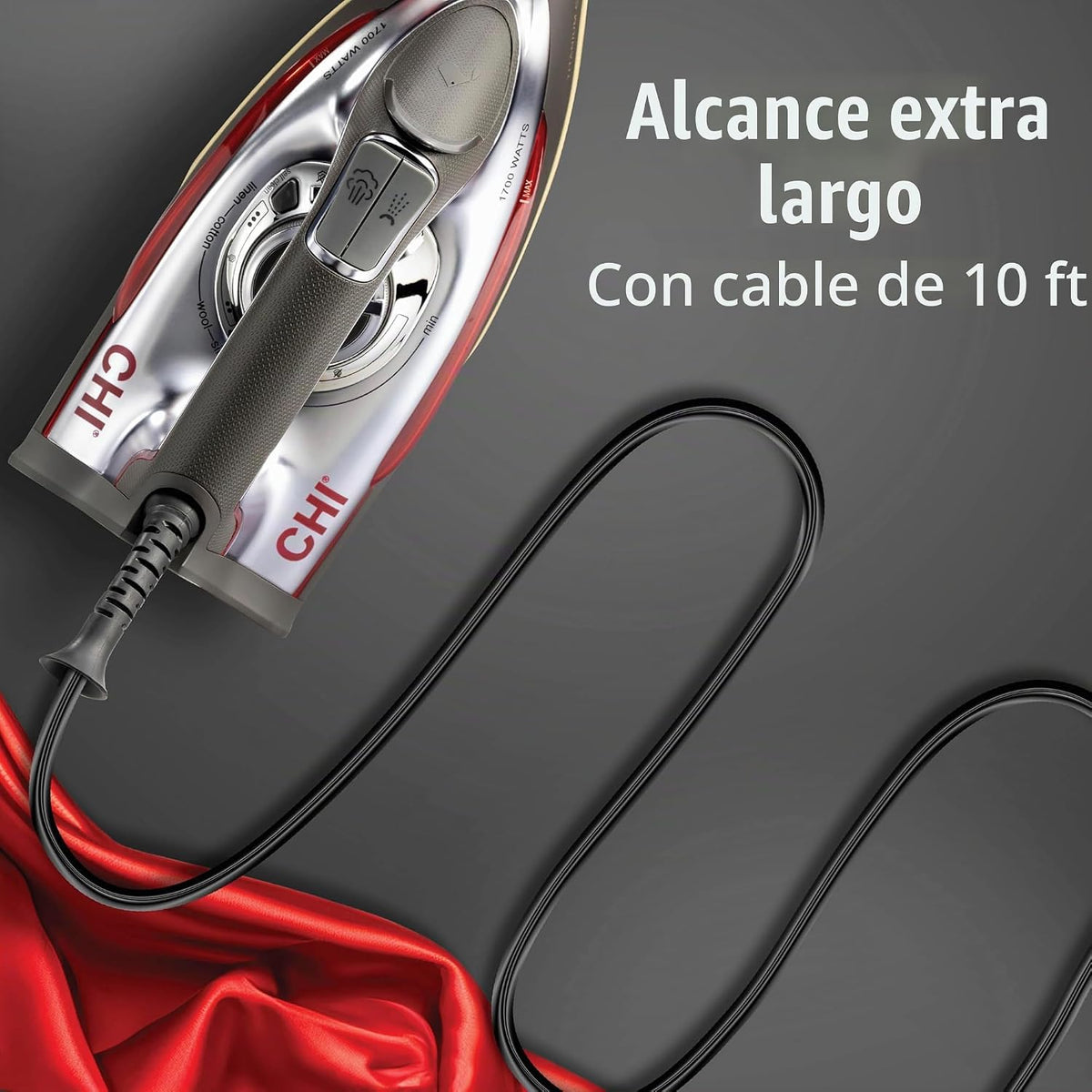 CHI Plancha profesional de vapor para ropa con ráfaga de vapor vert...