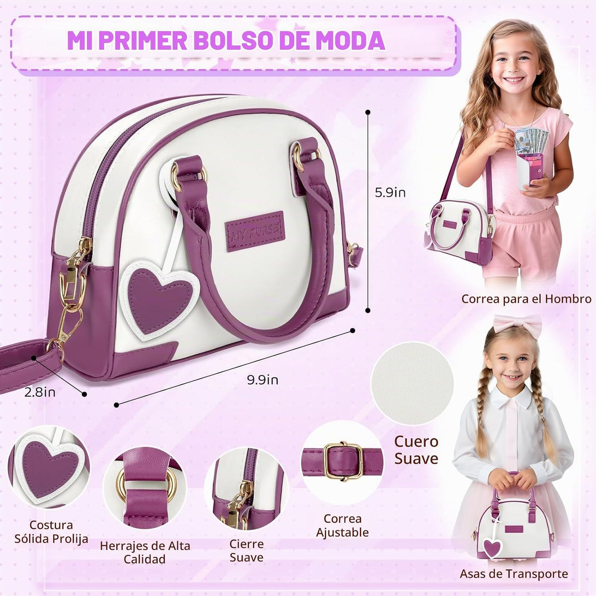 INNOCHEER Bolso de niñas pequeñas, bolso de juguete para niños con...