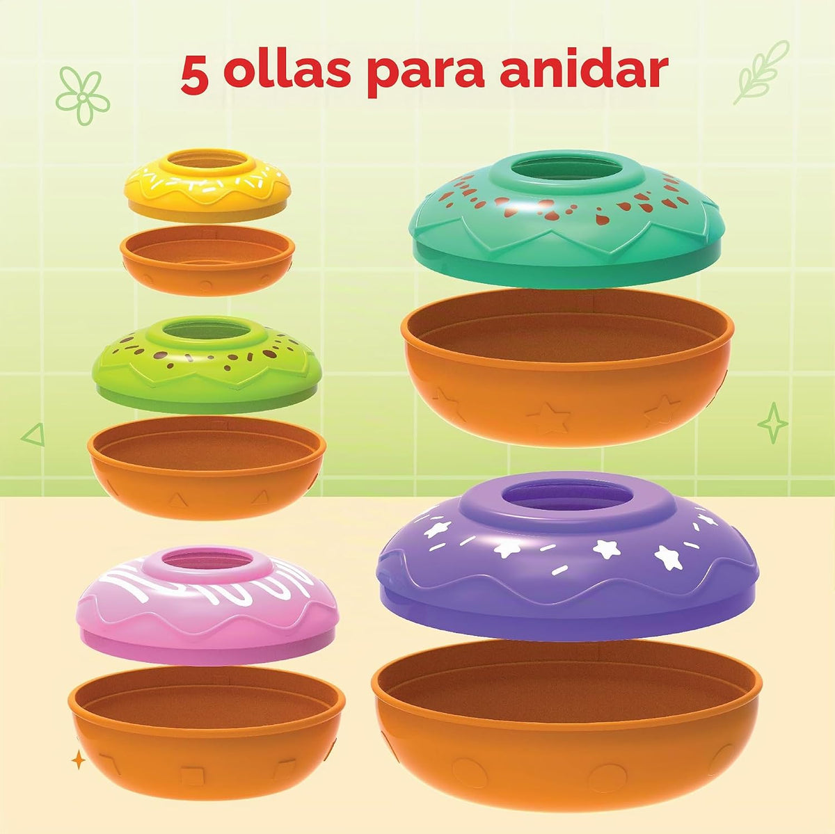 Imagimake Leaps &amp; Bounds - Donas de anidación, juguete Montesso...