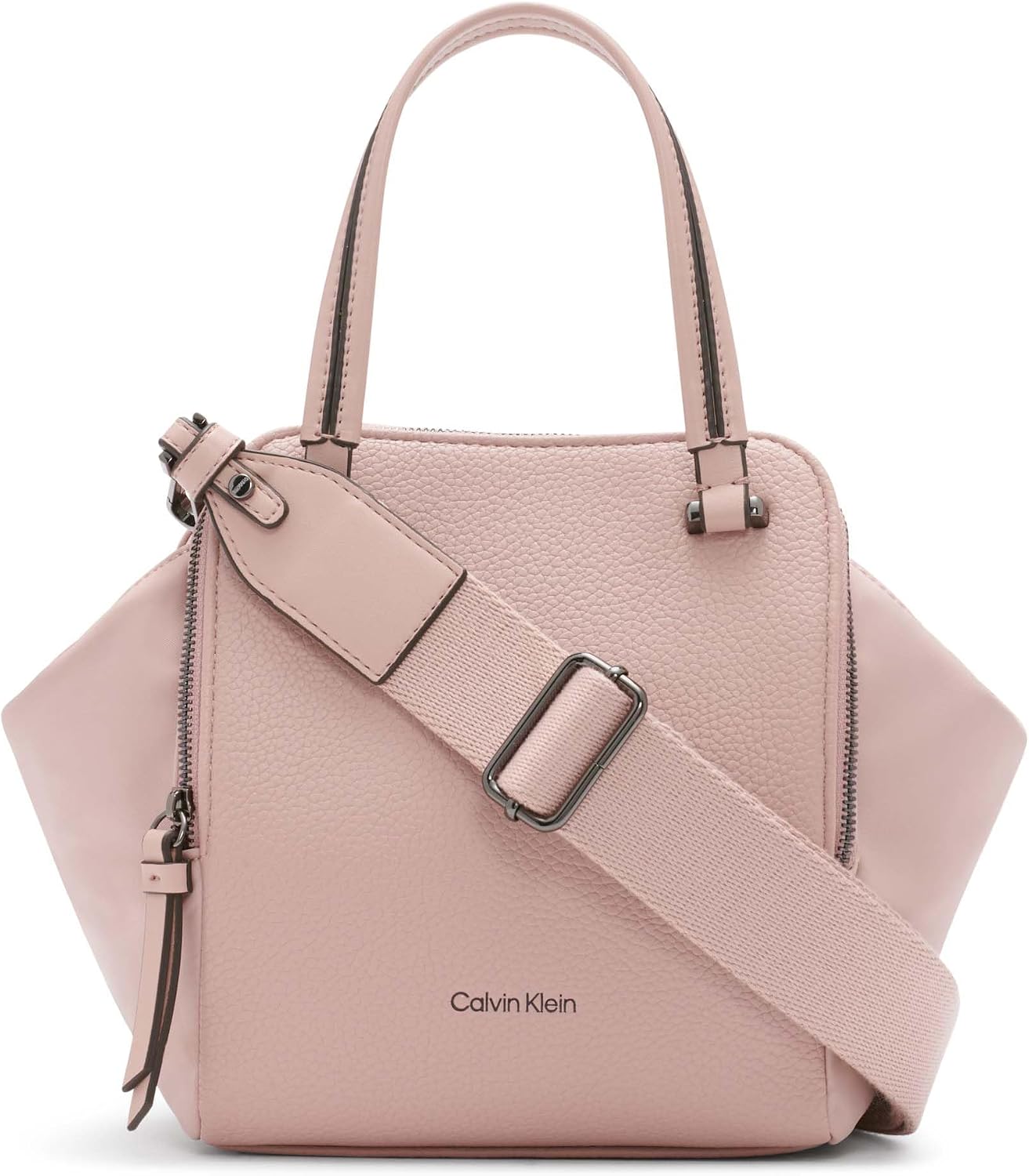 Calvin Klein Mini bolso cruzado de mármol con triple compartimento