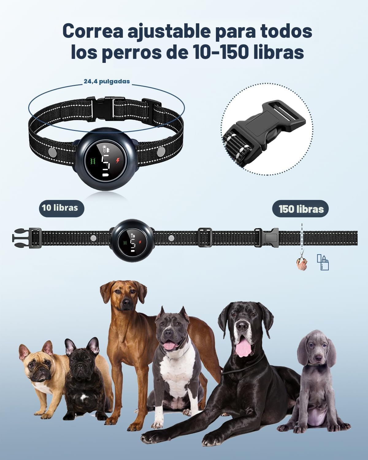 Collar de choque para perro de 2 en 1 y collar antiladrido para per...