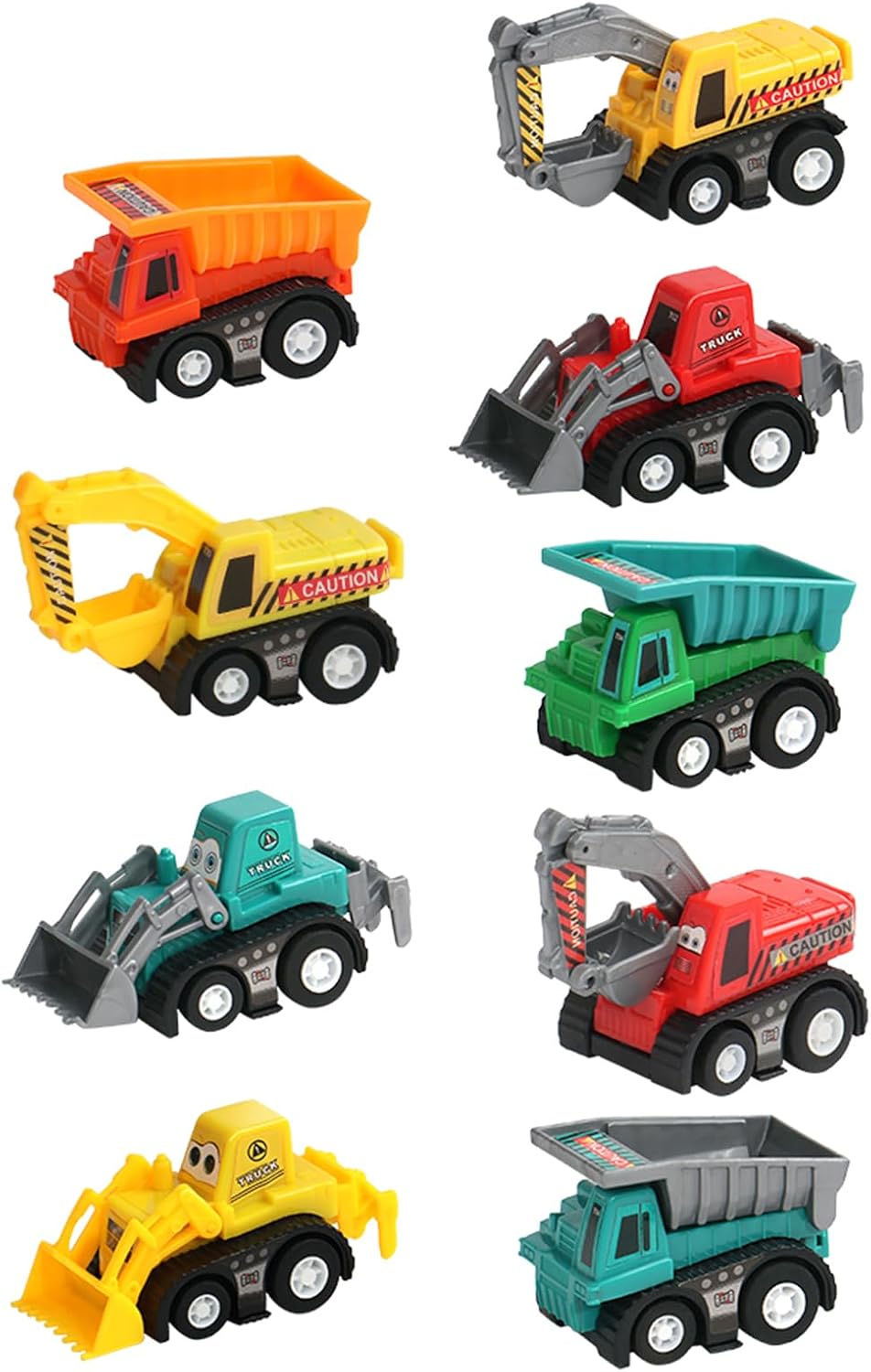 Juego de vehículos de construcción que se empujan para atrás, de pl...