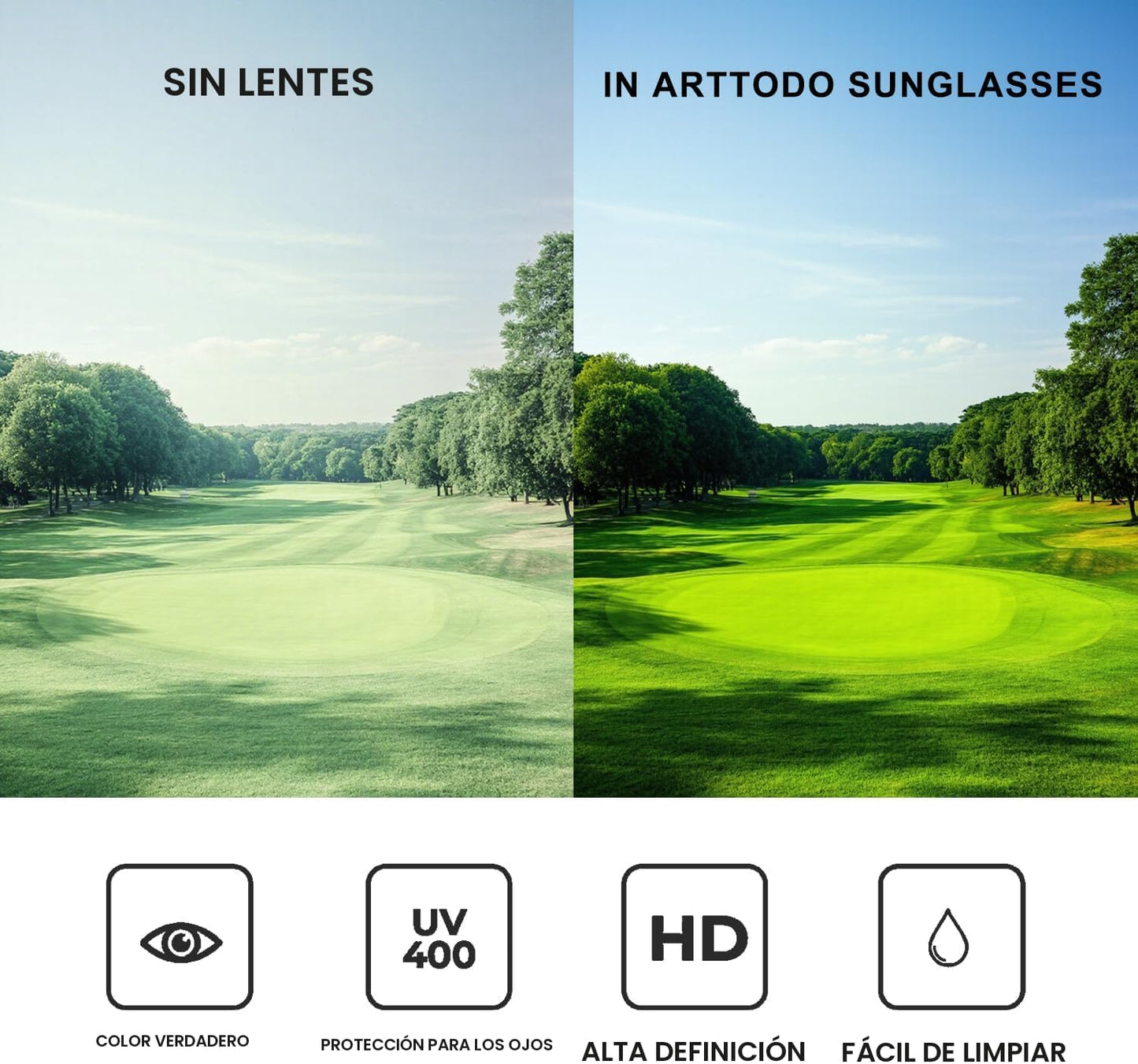 Arttodo Lentes de sol de golf, lentes de sol polarizados UV para ho...
