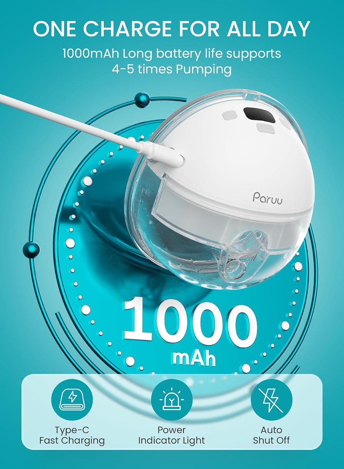 Paruu Extractor de Leche con Manos Libres P16, Extractor de Leche P...