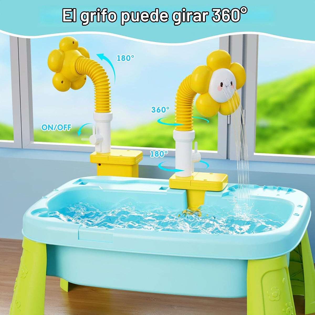 Juguetes de mesa de arena y agua para niños pequeños, fregadero de...