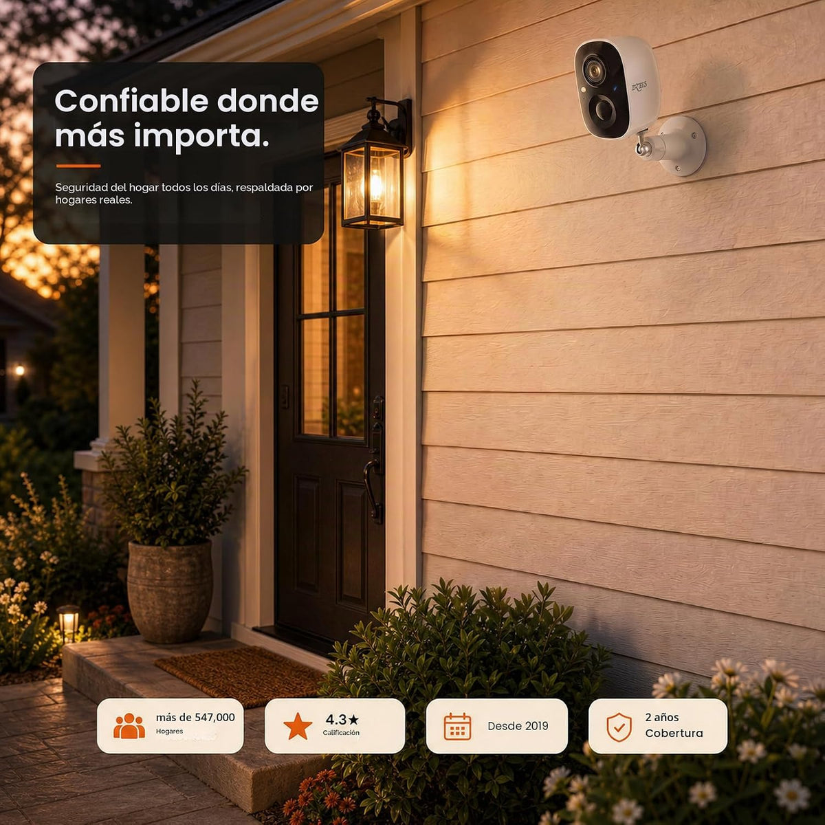 Cámaras de seguridad Dzees inalámbricas para exteriores - Foco y si...