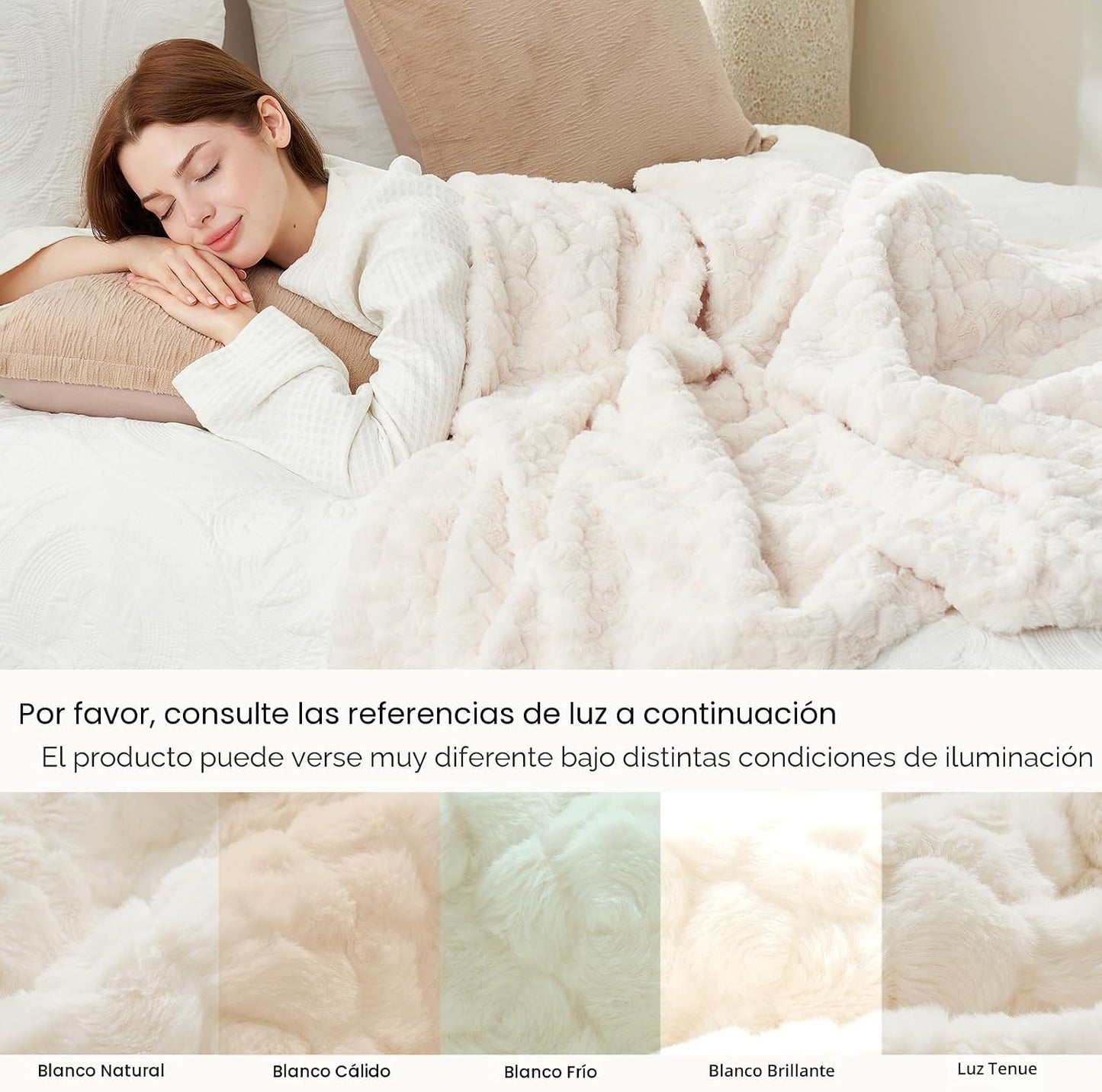 Cozy Bliss - Manta de piel sintética para sofá, suave y esponjosa,...