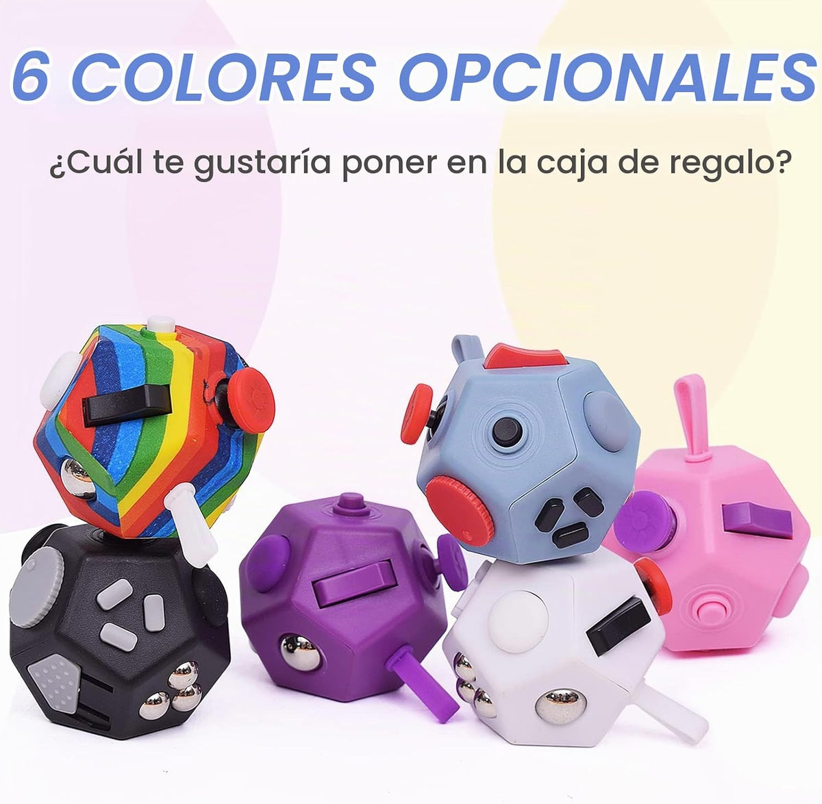 UOOEFUN Pequeños juguetes fidget, juguetes fidget de 12 lados, mini...