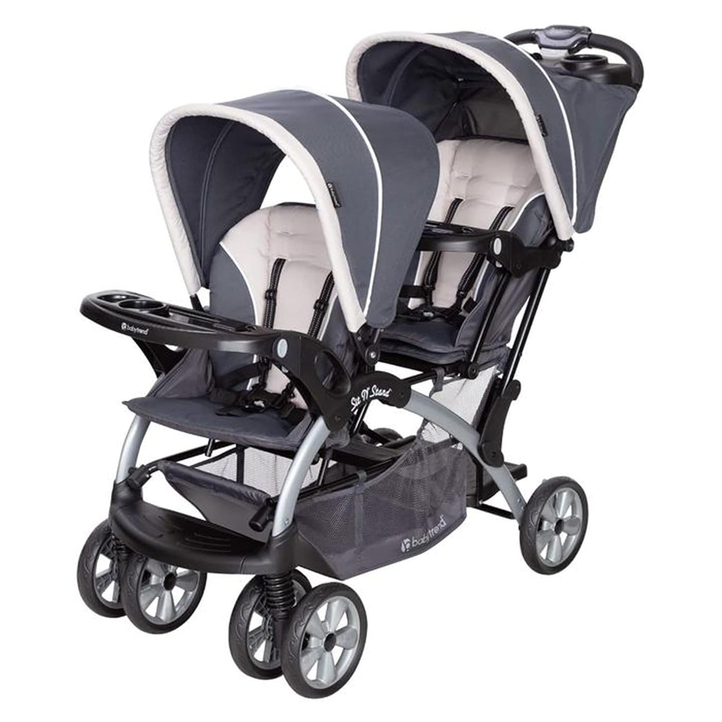 Cochecito Baby Trend doble, de 5 puntos, y asiento infantil para ve...