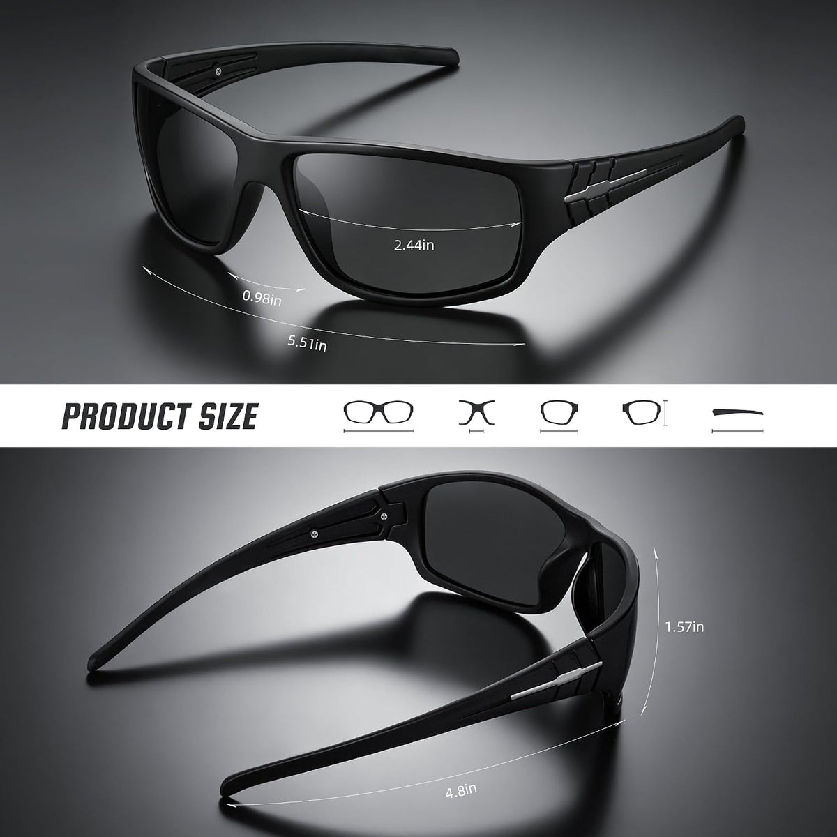 XVXV Gafas de sol deportivas polarizadas para hombres, gafas de sol...
