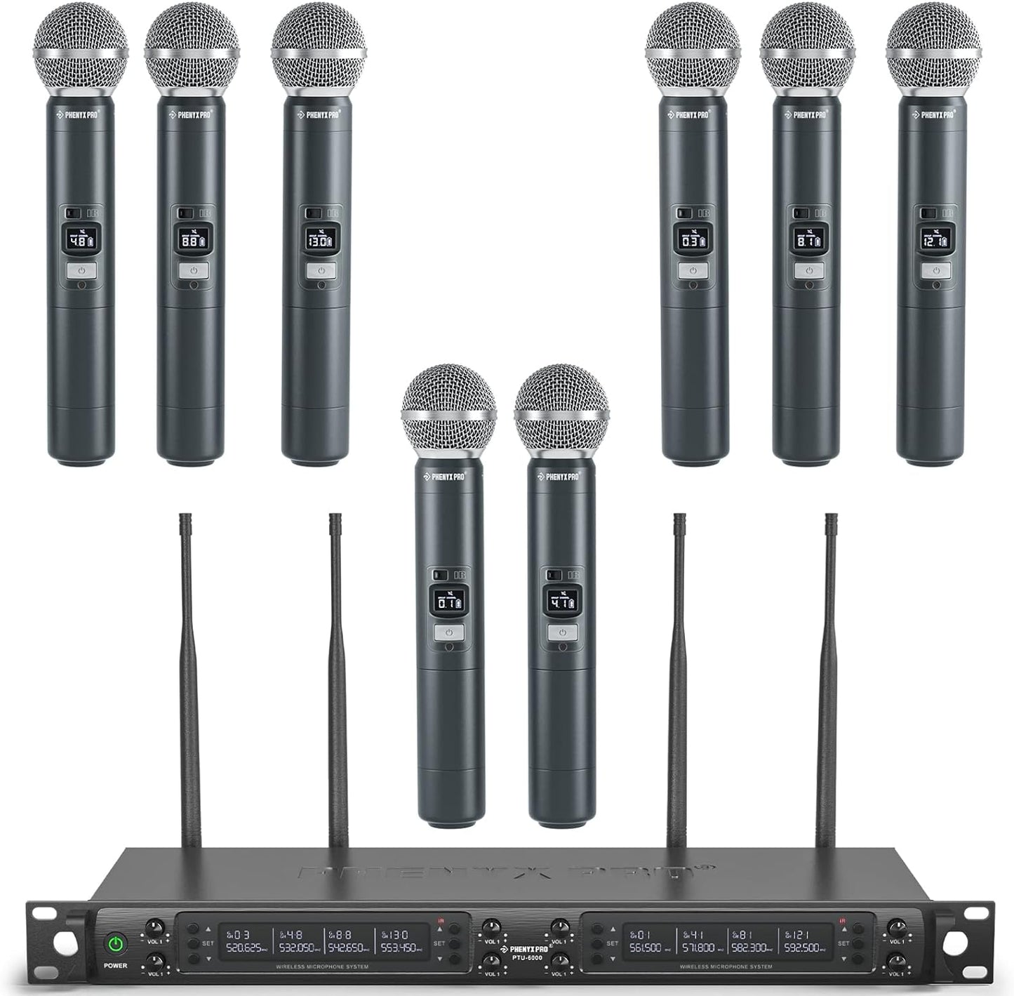 Phenyx Pro Sistema de micrófono inalámbrico de escaneo automático U...