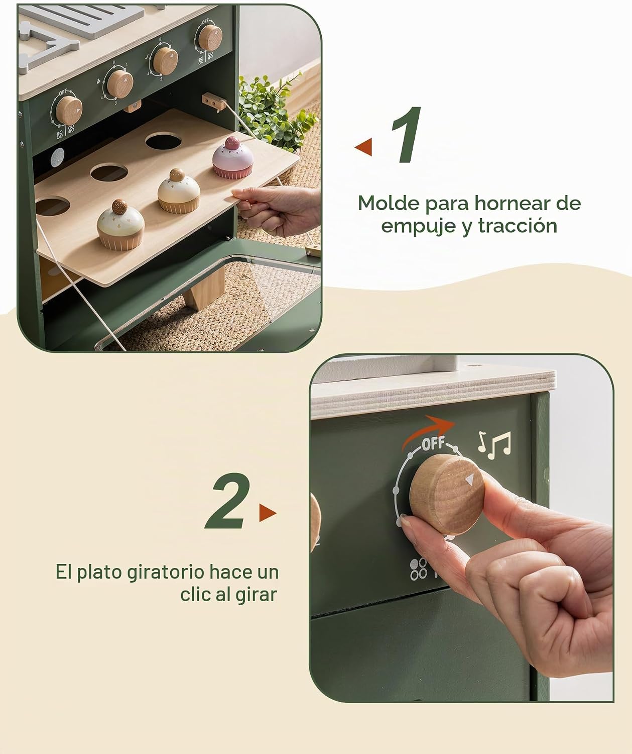 ROBOTIME Horno de Juguete de Madera Juego de Cocina de Juego, Juego...
