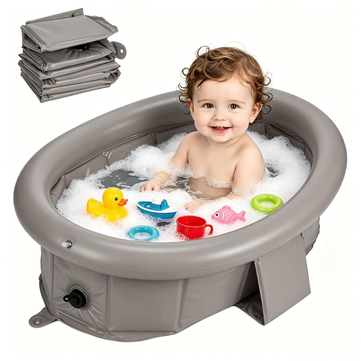 Bañera de bebé para recién nacidos a niños pequeños de 1 a 6 años,...