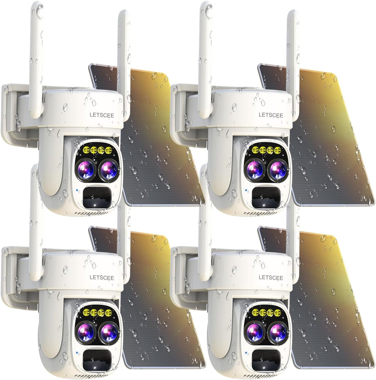 LETSCEE Cámaras de seguridad inalámbricas para exteriores con energ...