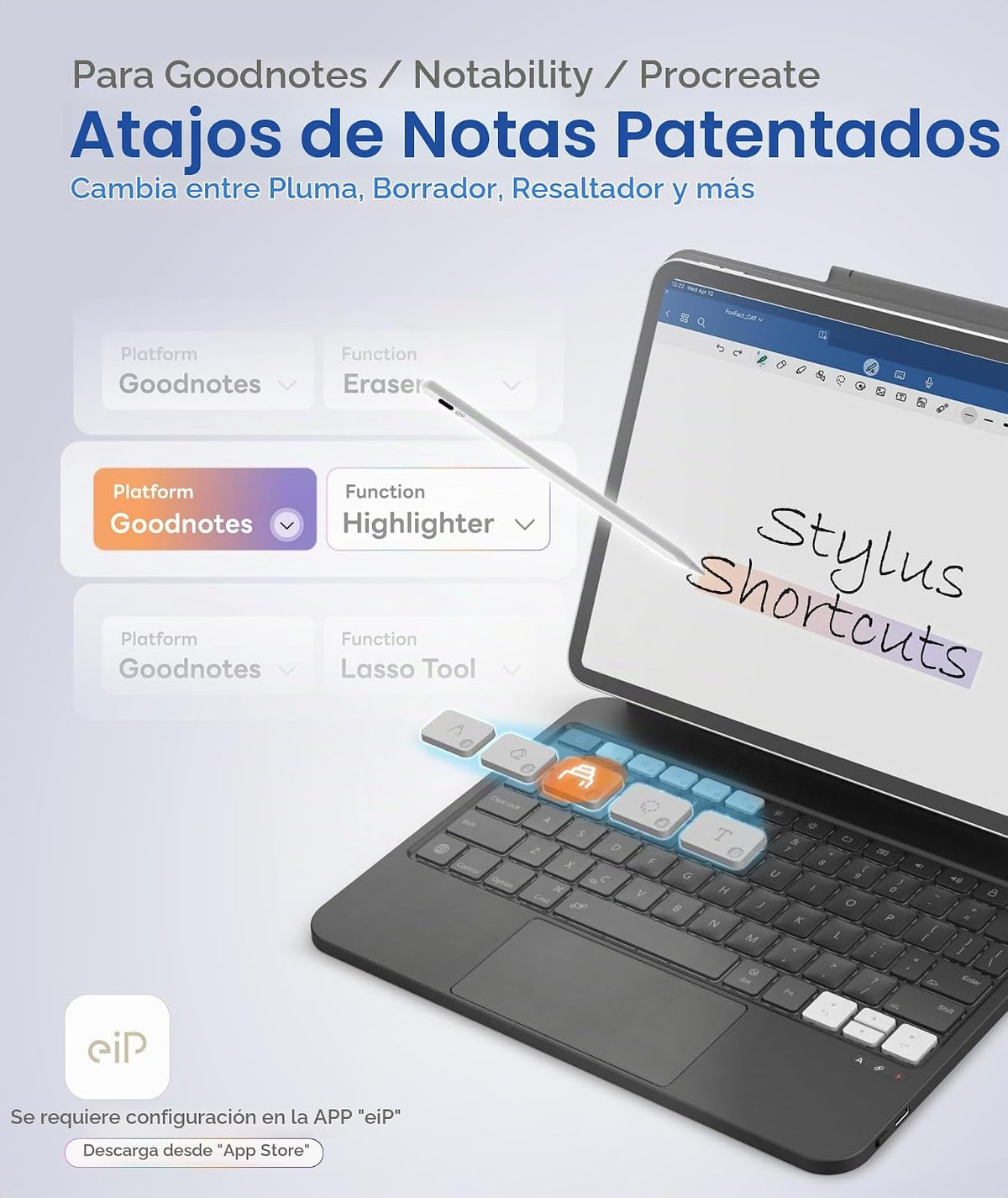 EIP Hyperkeys - Teclado para iPad Pro de 13 pulgadas (M4 \/ M5), te...