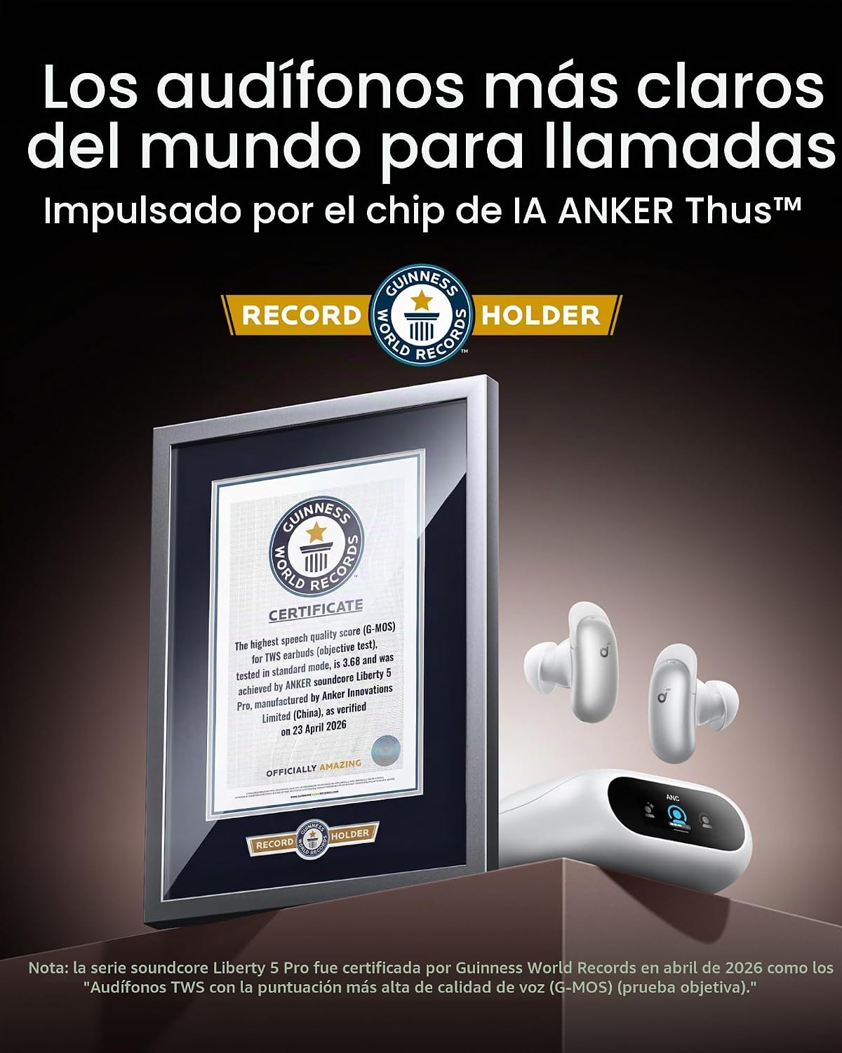 Soundcore Liberty 5 Pro,Calidad de llamada certificada por Guinness...