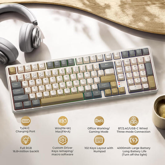 Redragon K528 Teclado inalámbrico para juegos Bluetooth Teclados de...