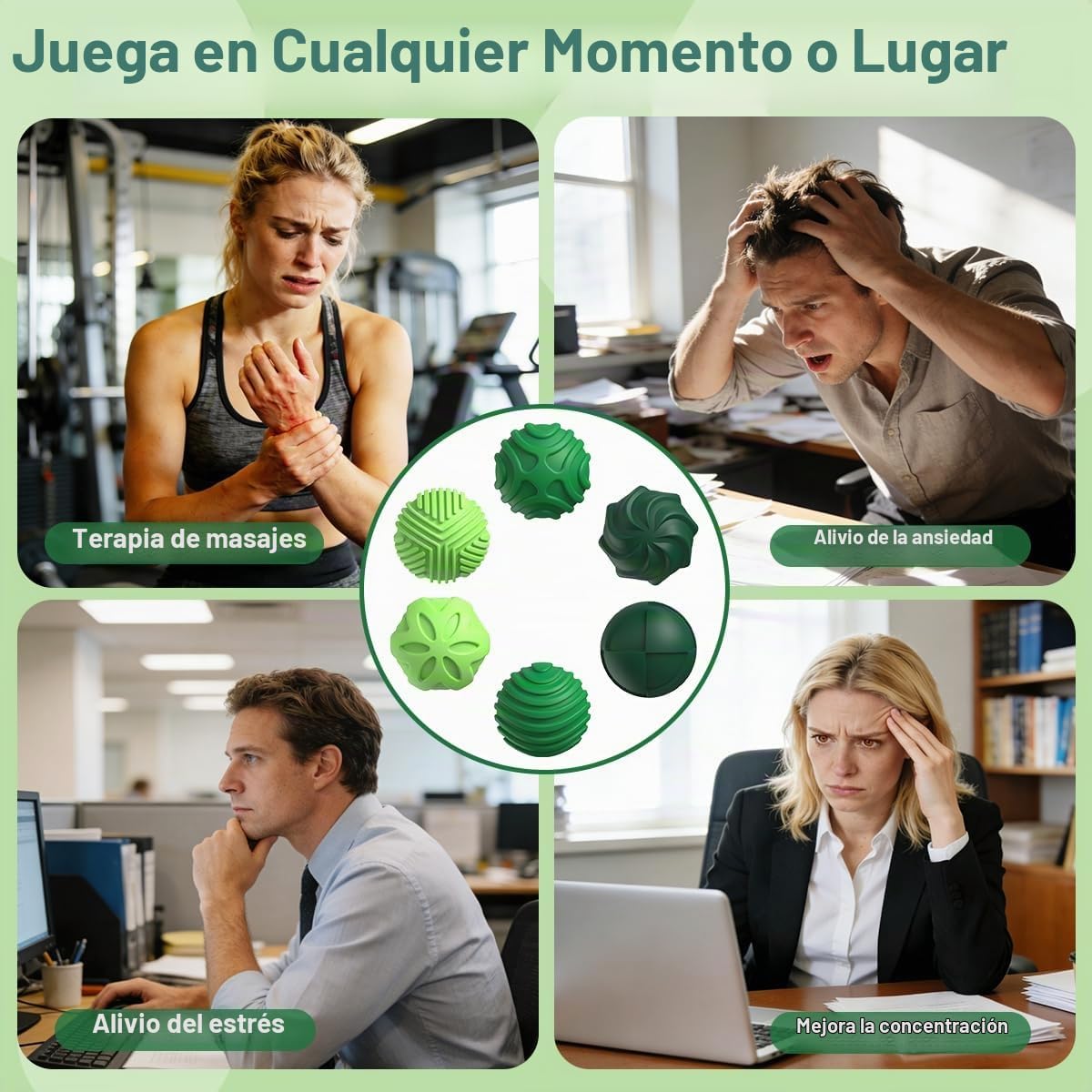Bolas magnéticas de silicona para adultos y adolescentes, 6 juguete...