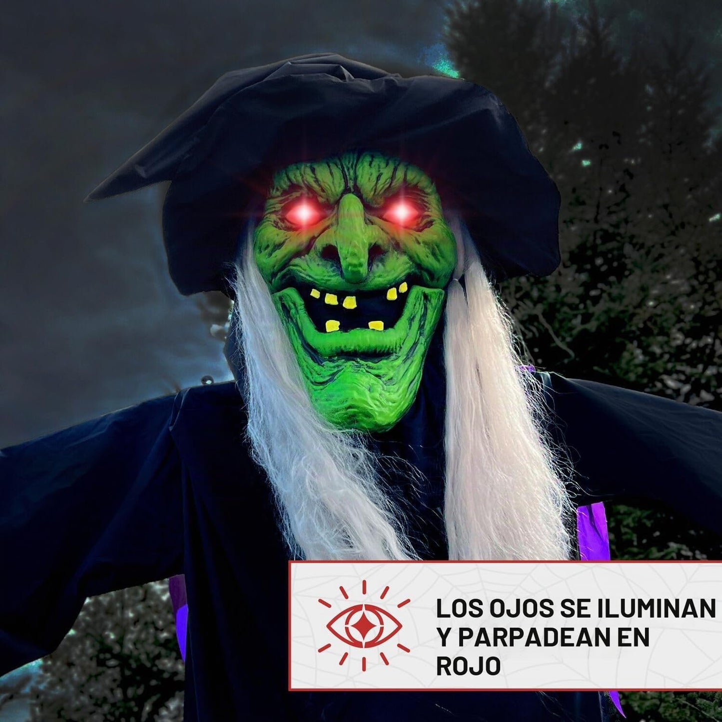 Haunted Hill Farm - Animatrónica de bruja voladora montada de 15.1...