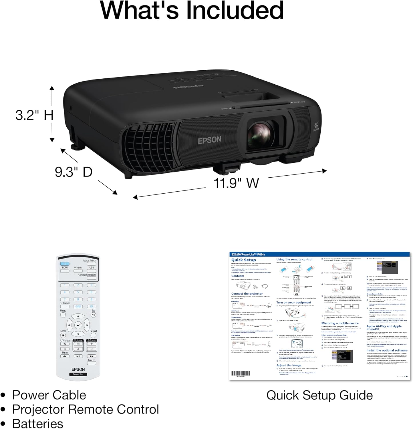 Epson Pro EX9270 - Proyector inalámbrico 1080p 3LCD, 4,100 lúmenes...