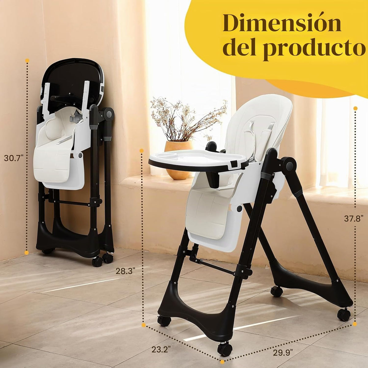 Silla alta 6 en 1 | Silla alta convertible para recién nacido a niñ...