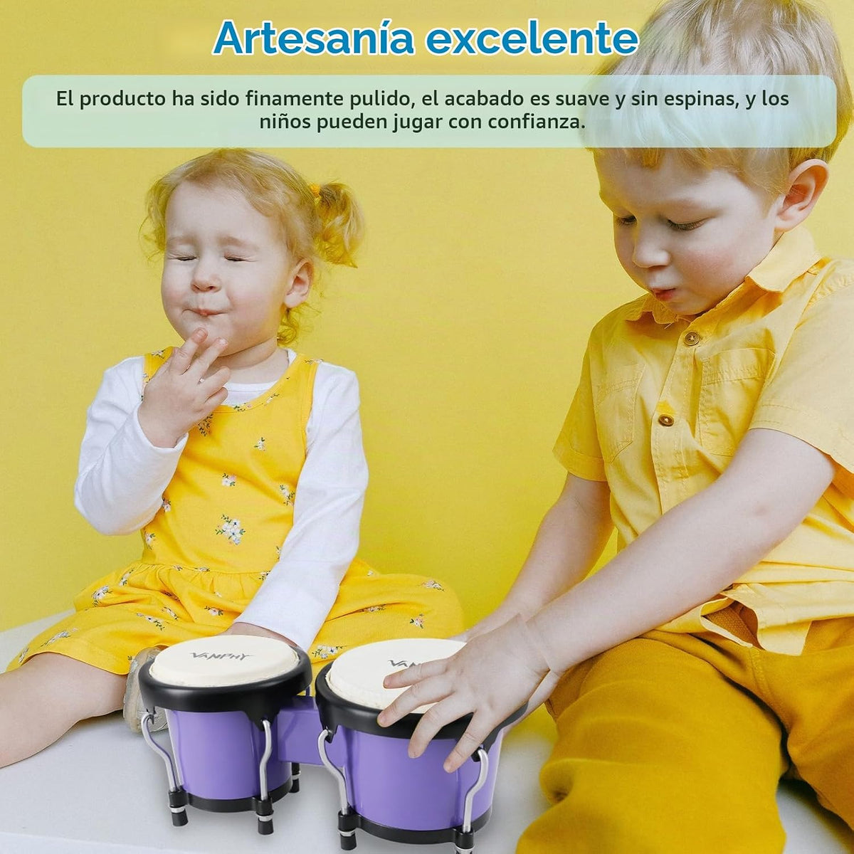 VANPHY Juego de tambor Bongo de 4 y 5 pulgadas para adultos princip...