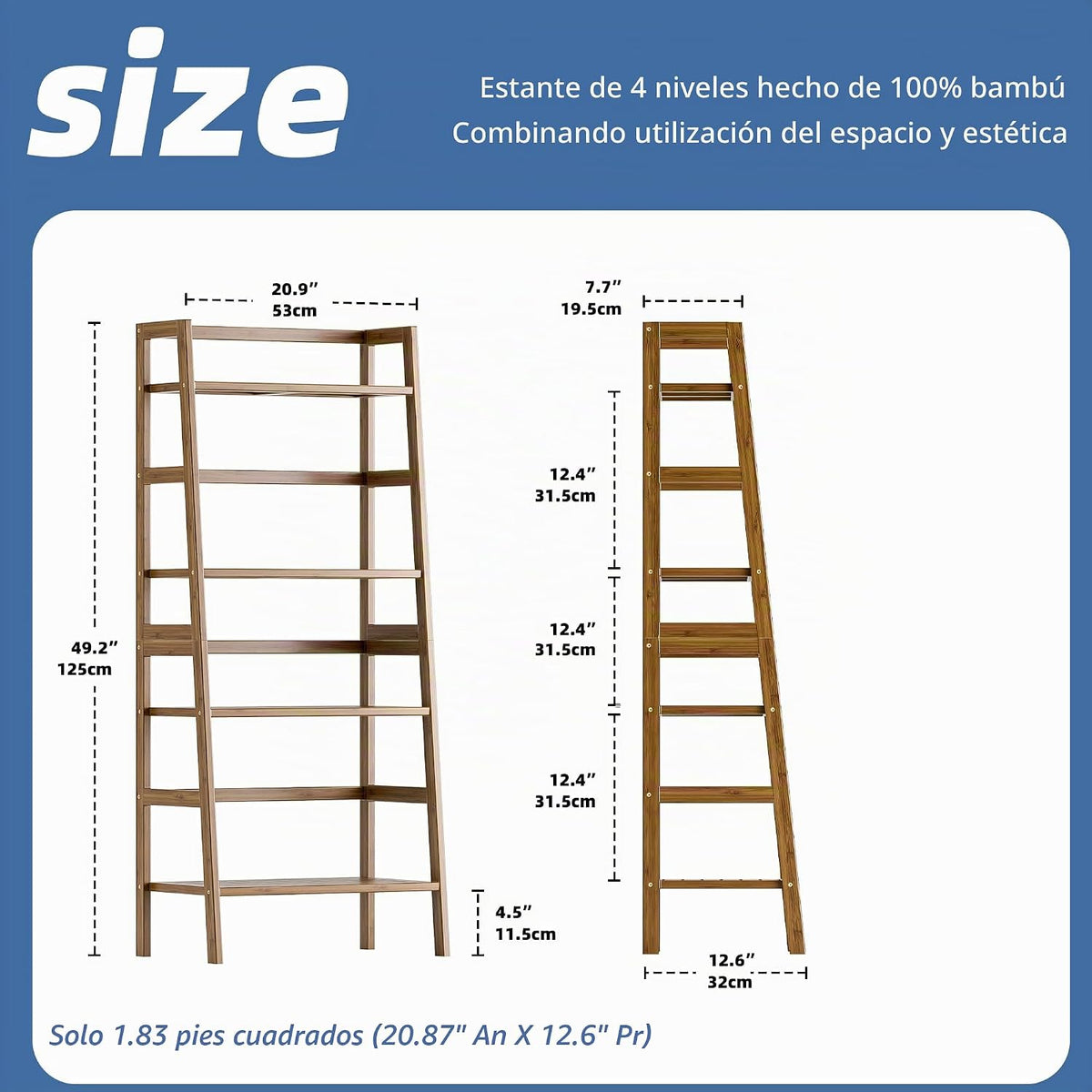 HITNET - Estantería de escalera, estantería de bambú de 4 niveles,...