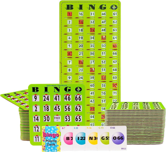 MR CHIPS Juego Completo de Bingo con Tarjetas de Obturador a Prueba...