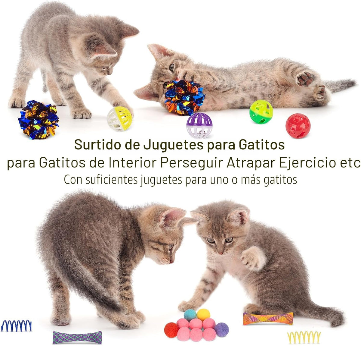 Retro Shaw 33 Piezas Juguetes para Gatos con Túneles, Juguetes Inte...