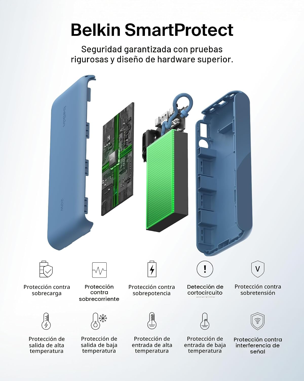 Belkin Cargador Portátil, Batería Externa USB-C de 20,000mAh con 2...