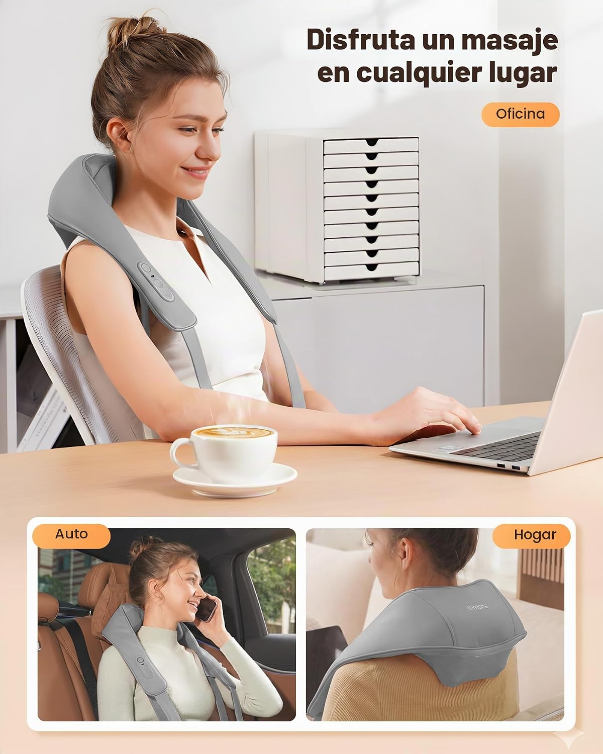 KNQZE Masajeador de cuello inalámbrico para aliviar el dolor de tej...