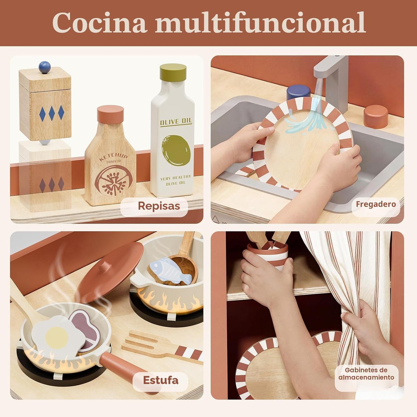 Lehoo Castle Juego de Cocina Infantil para Niños Pequeños de 1 a 3...