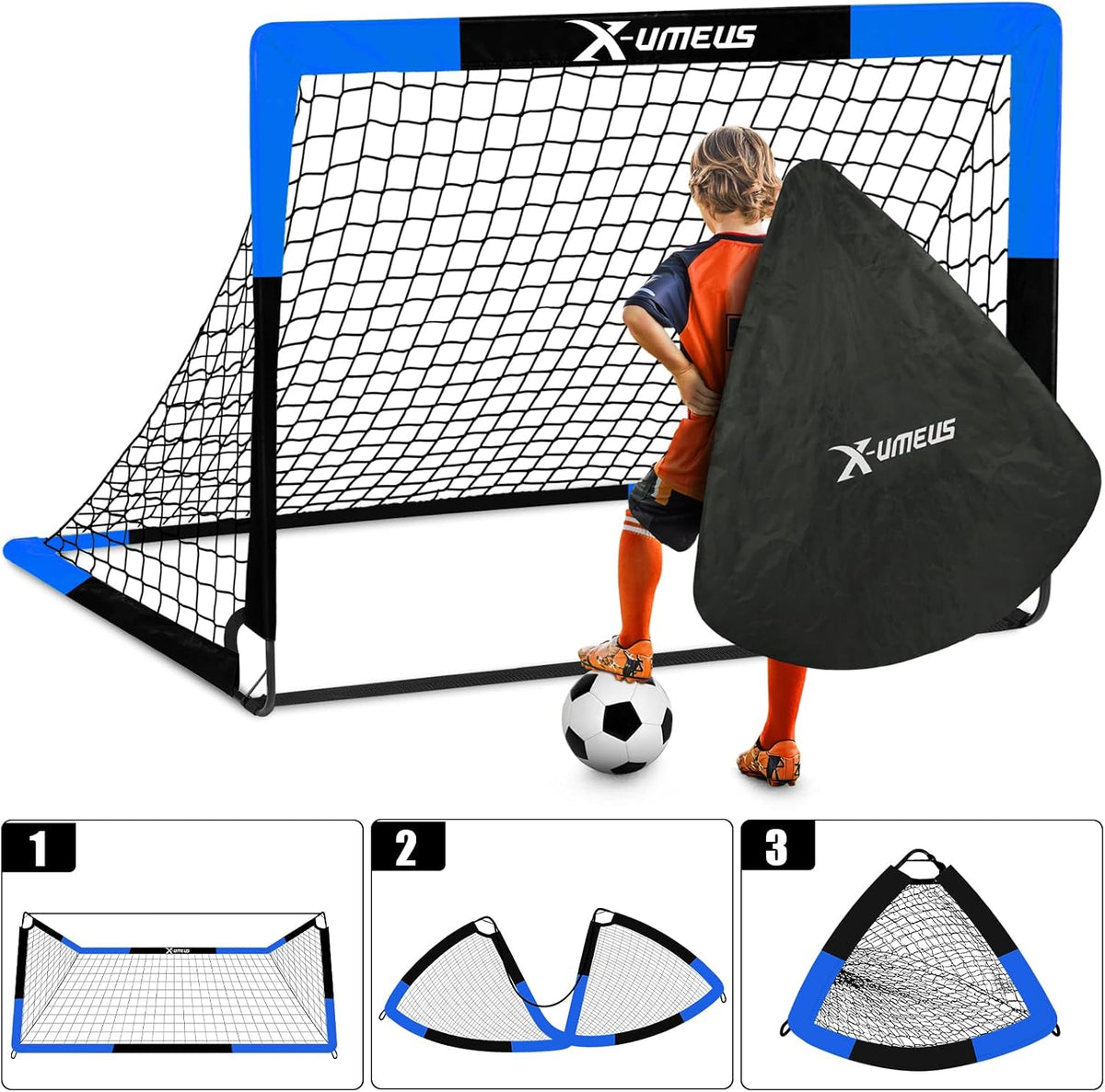 Porterías de fútbol para niños para patio trasero, juego de 2, 4 x...