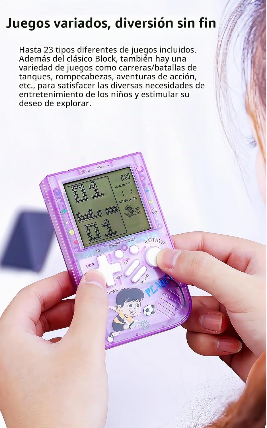 LZYCH Consola de juegos de ladrillo para niños, cuerpo transparente...