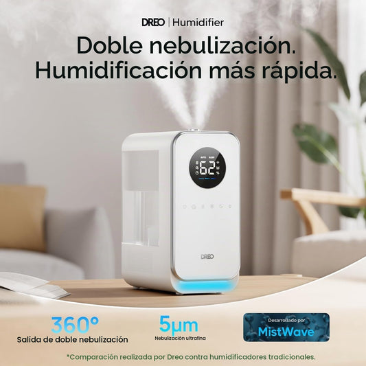 Dreo Humidificadores para recámara, humidificador inteligente de ni...