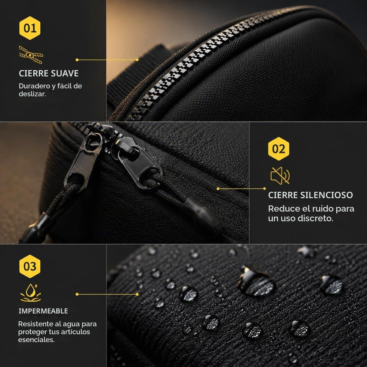 Simptech Mini bolsa cruzada \u2013 Riñonera de doble bolsillo resis...