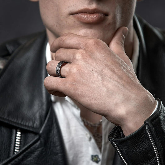 RIOSO Juego de 12 anillos vintage para hombre, con diseño de alas d...