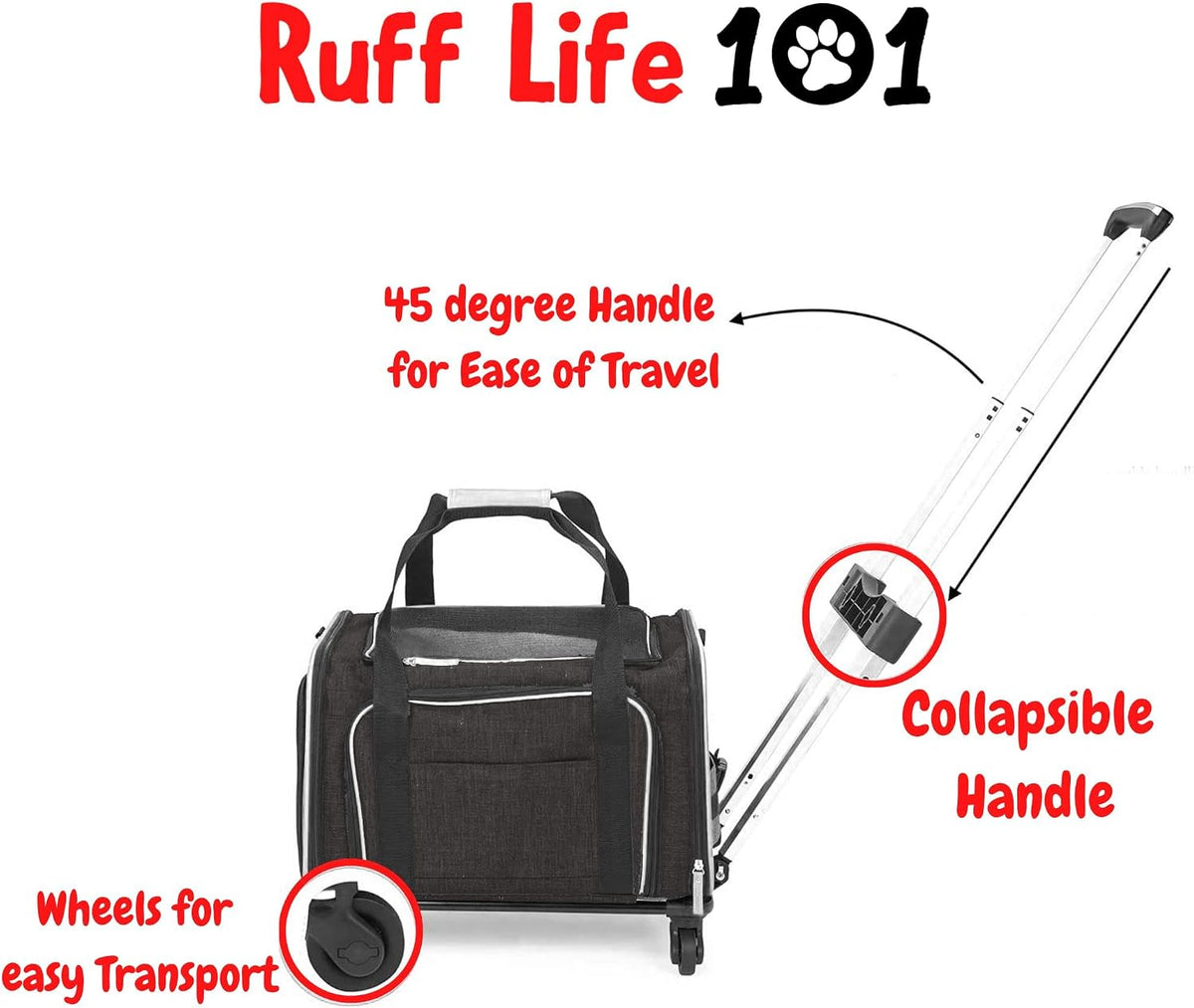RUFF LIFE 101 Transportador de mascotas Premium expandible con rued...