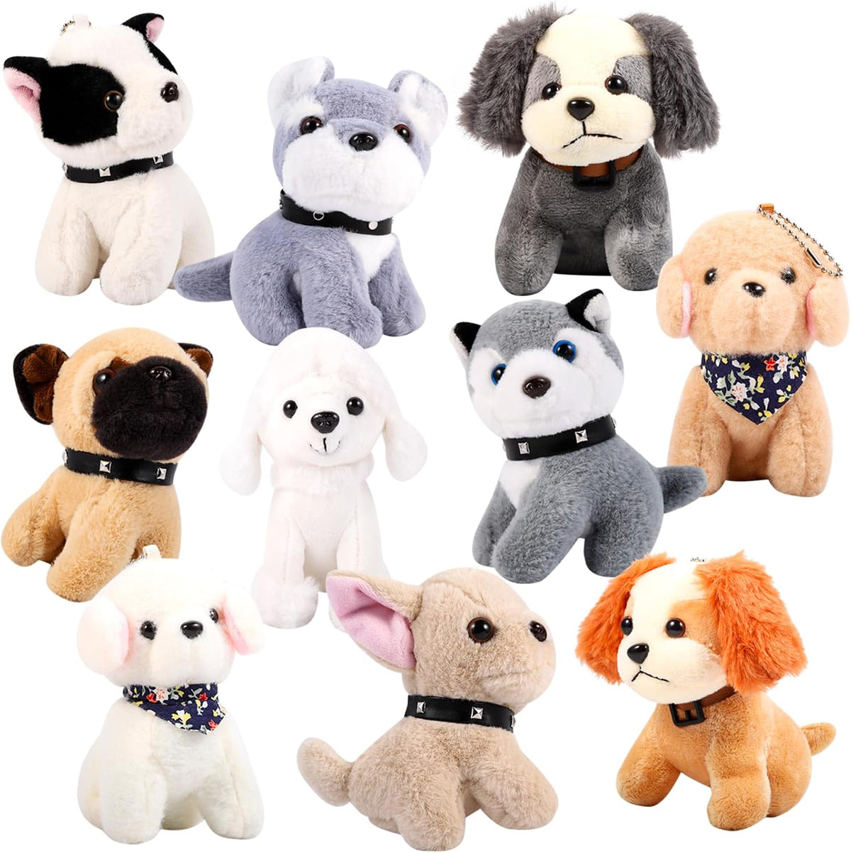 Niceup 10 cachorros de peluche pequeños de 4.5 pulgadas, a granel,...