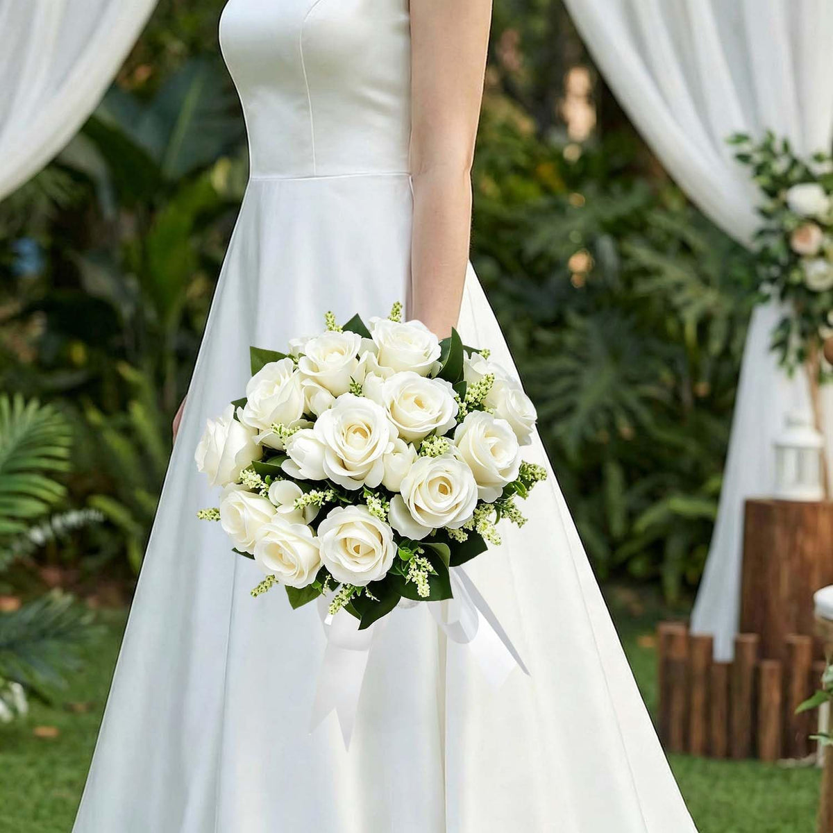 CYANLUX Ramos de Boda para Novia y Dama de Honor, Ramos de Rosas Ar...