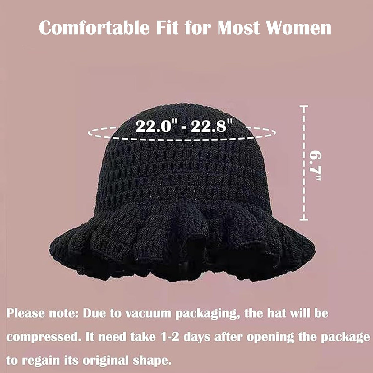Sombrero de pescador con volantes de ganchillo para mujer, sombrero...
