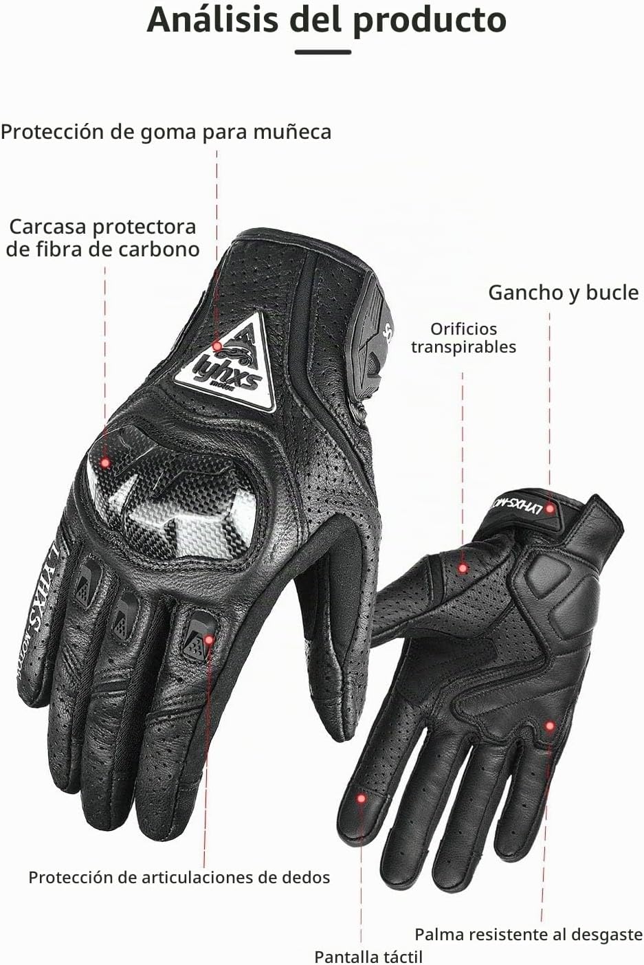 LYHXS-MOTOS Guantes de motocicleta para hombres y mujeres, de fibra...