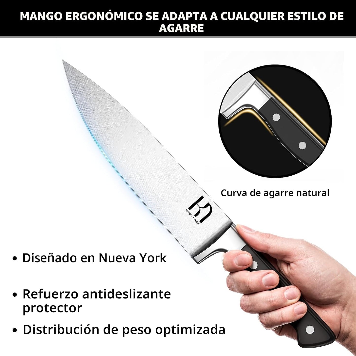 KnifeSaga Juego de bloques de cuchillos de cocina japoneses de 15 p...