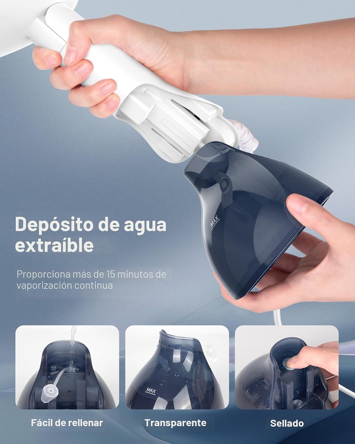 BEAUTURAL Vaporizador para ropa, removedor de arrugas portátil de t...