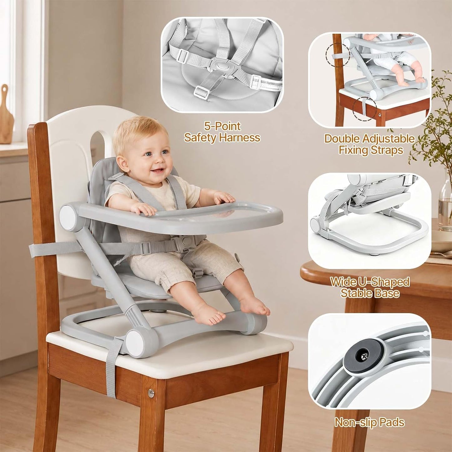 Cutebeams Asiento elevador para niños pequeños para silla de cocina...