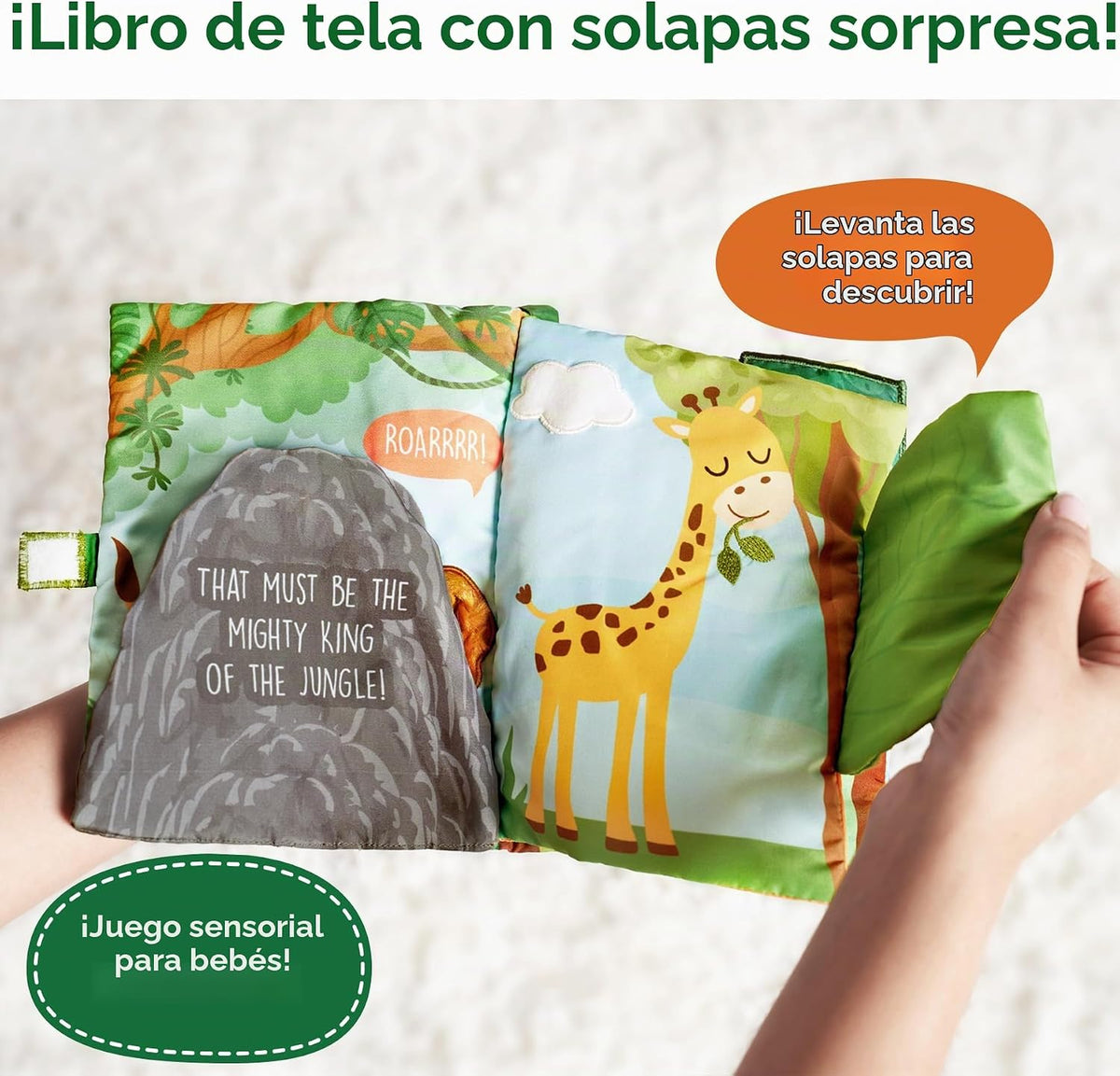 Skillmatics Libro de la selva Peek-a-Boo - Libro de tela suave para...